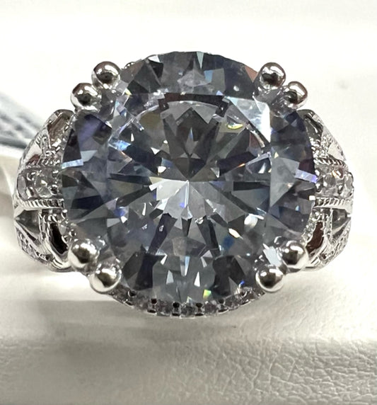 Vanna K Sterling Silver 11.15 ct CZ New w/ Tags JTV Size 8