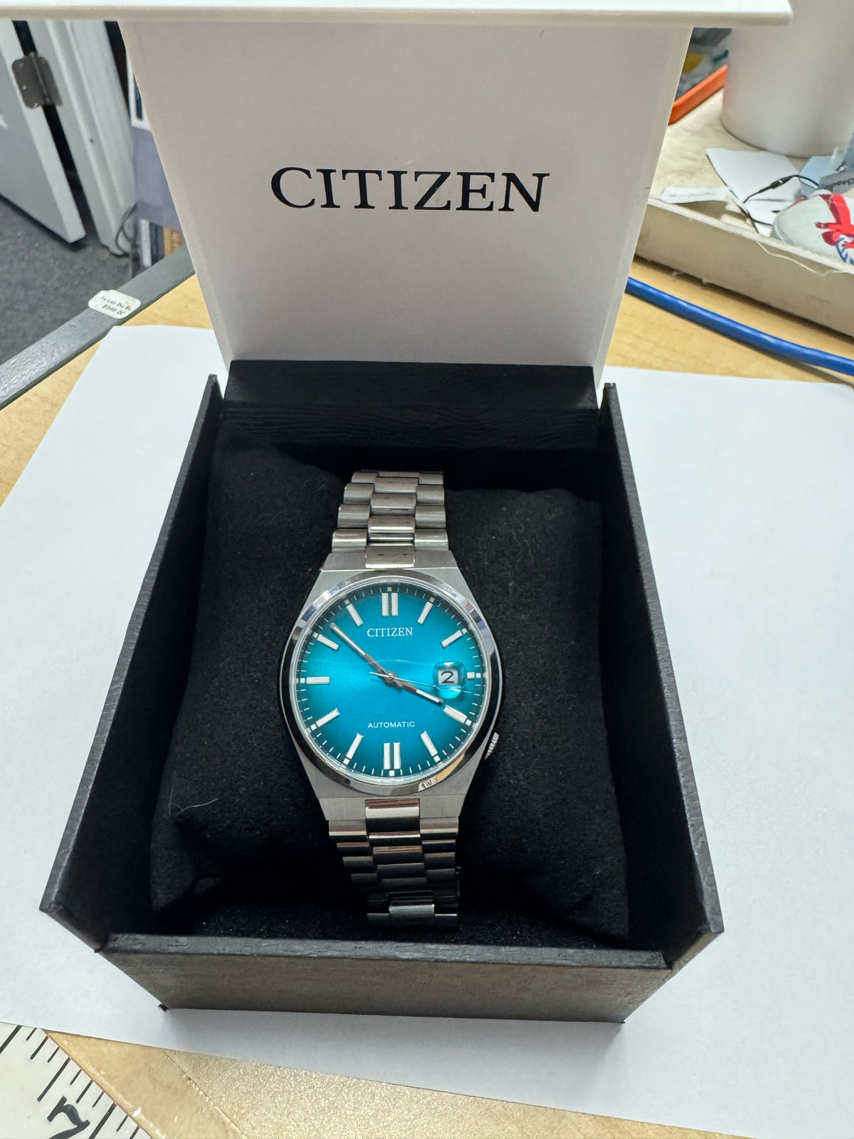 Citizen Men's Tsuyosa Automatic Blue Teal Dial Stainless 40mm Watch 8210-S126967