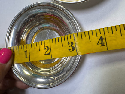 (2) Pair Set of Tiffany & Co Sterling Silver Salt Cellar Dish Bowls  3.5" Diam