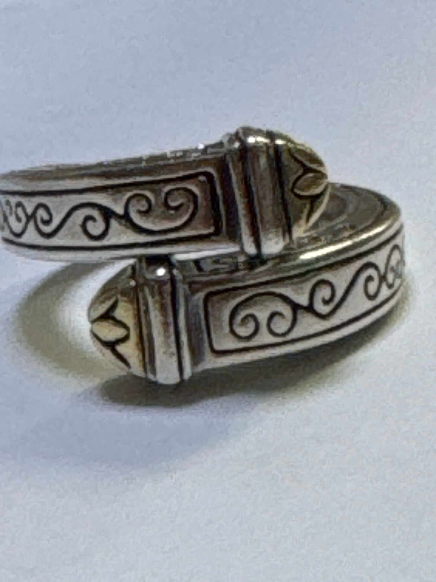 Brighton Sterling Ring Size 7.75 Bypass Two Tone