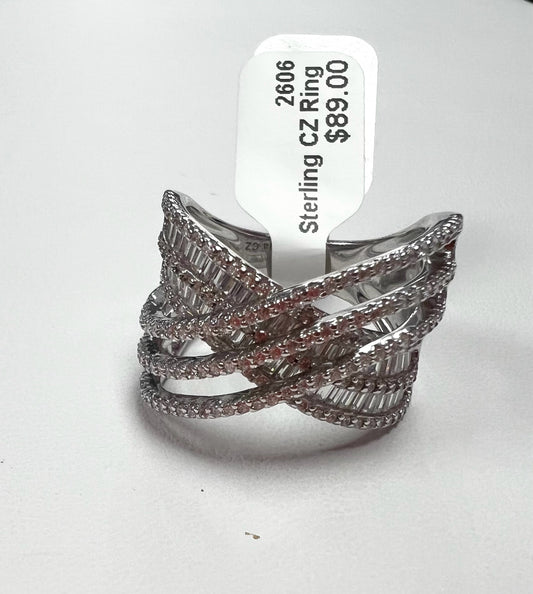 Sterling Silver CZ Ring New w/ Tags Size 9 JTV