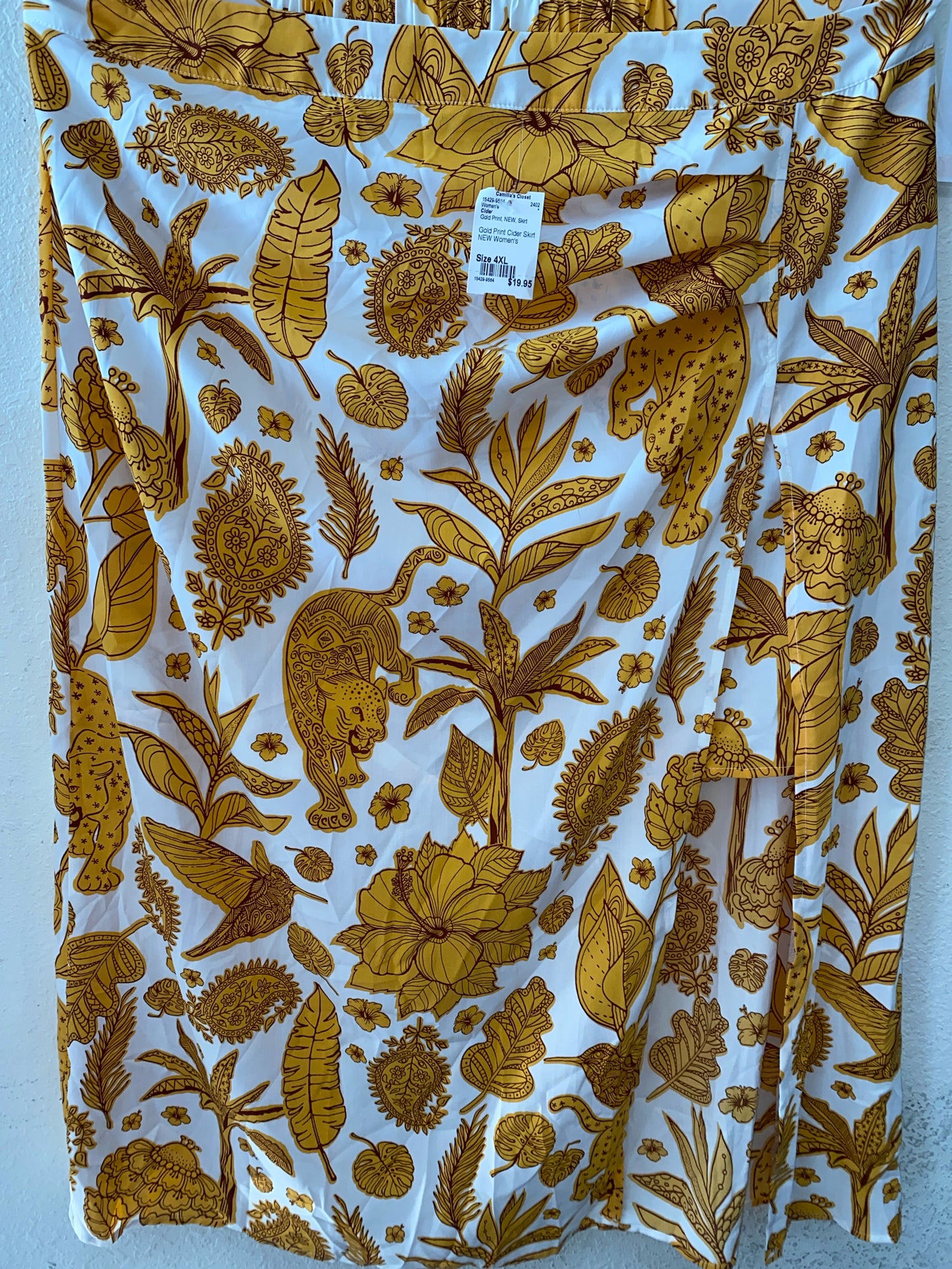 Gold Print Cider Skirt NEW Women's