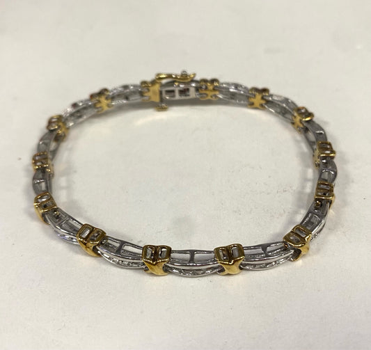 10k 1cttw 2 Tone Diamond Bracelet