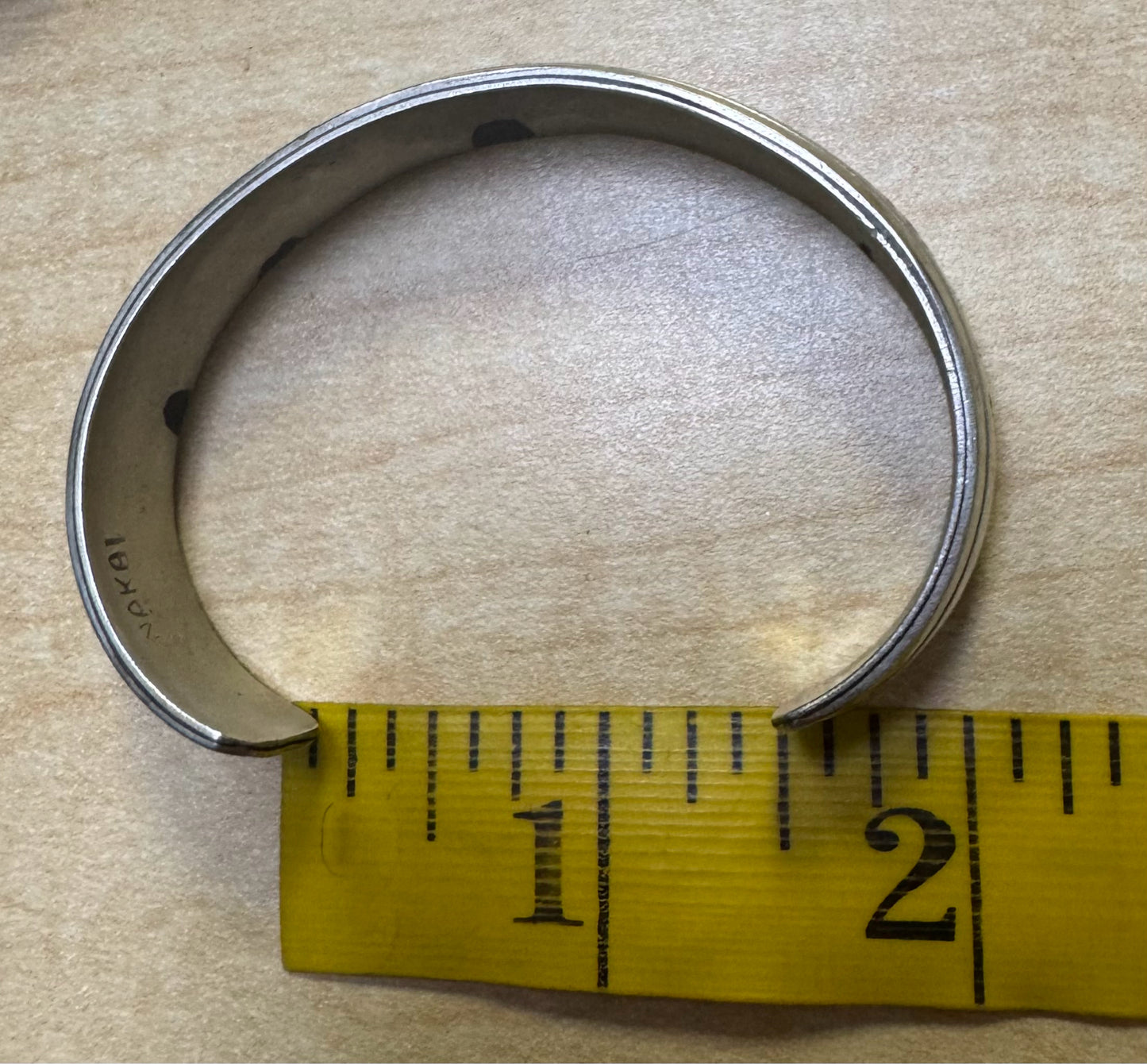 Navajo Bracelet Silver Inlaid Turquoise Cuff Signed NAKAI C.80's Peyote Birds