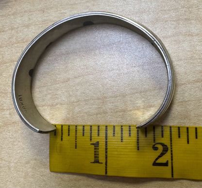 Navajo Bracelet Silver Inlaid Turquoise Cuff Signed NAKAI C.80's Peyote Birds