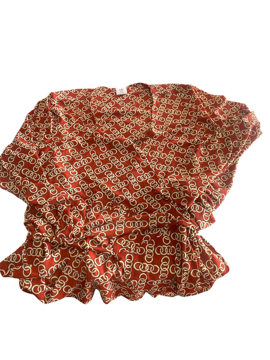 Orange Print Cabi Long Sleeve Shirt Women's