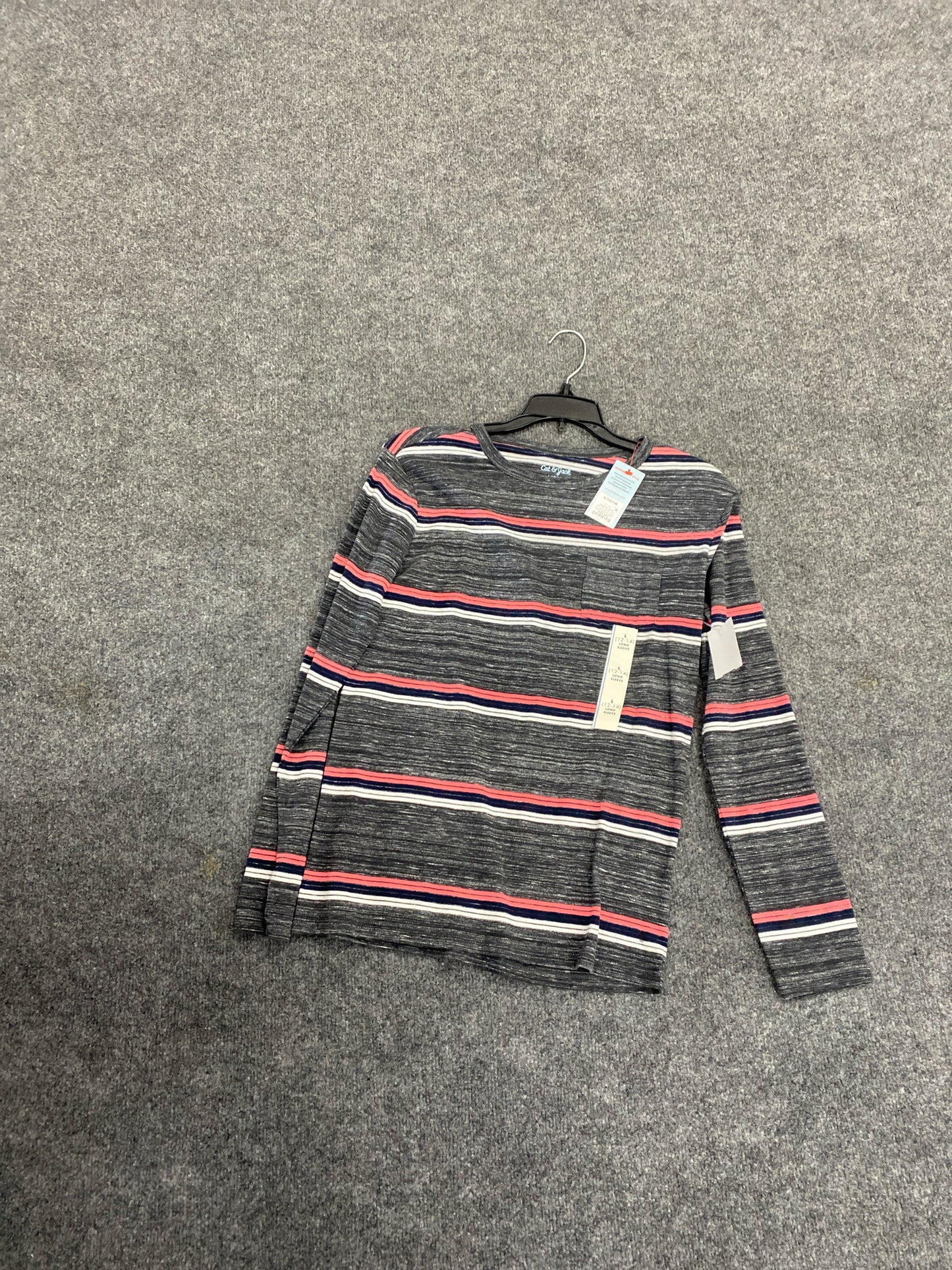 Gray Stripe Cat & Jack NEW Long Sleeve Shirt Boys