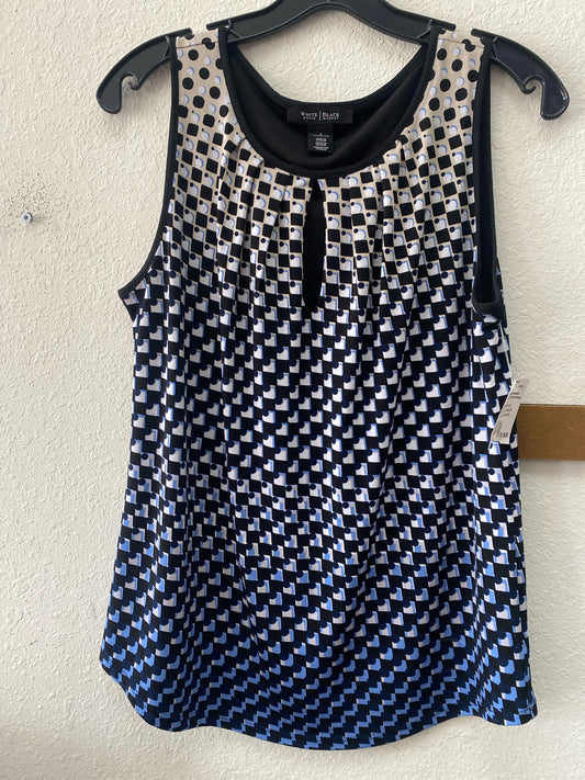 Black/White/Blue White House Black Market Sleeveless Women's