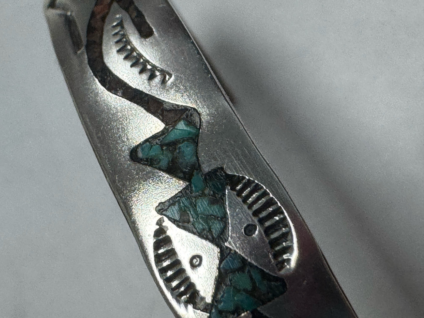 Sterling Silver Gibson Gene Navajo Cuff  Turquoise Coral Inlay Bracelet
