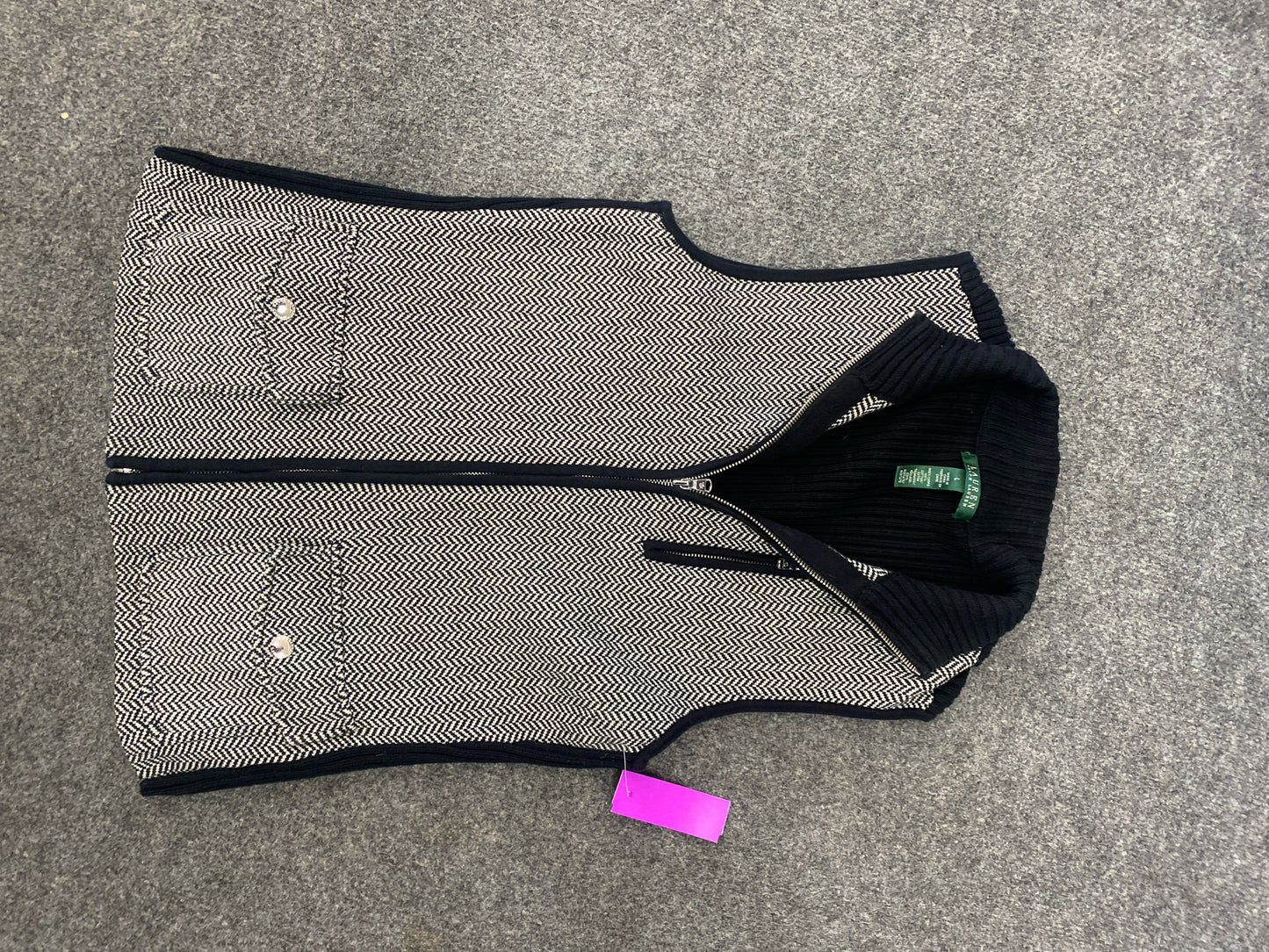 Black And White Lauren Ralph Lauren BOUTIQUE Vest Women's