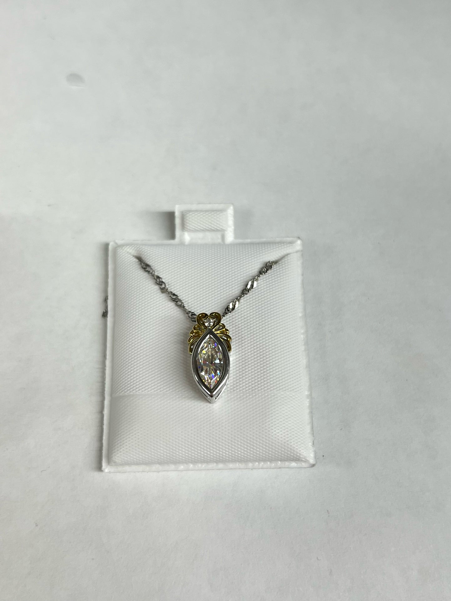 Sterling Strontium Titanate Pendant & Chain New JTV