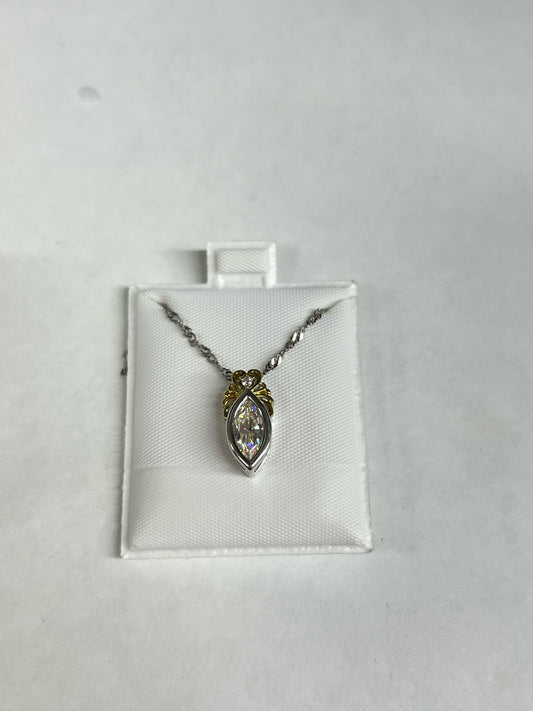 Sterling Strontium Titanate Pendant & Chain New JTV