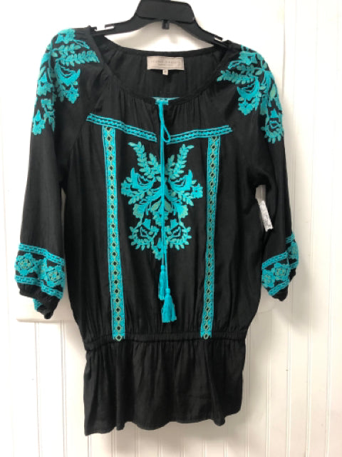Black/Teal Double D Ranch BOUTIQUE Long Sleeve Shirt Women's