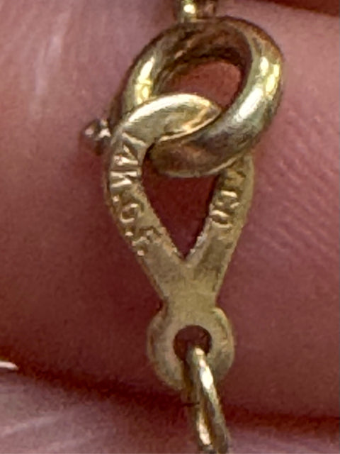 AMCO 14K Gold Filled Necklace Clip on Earring Set 2 Pc Red Garnet Pearl