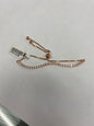 Rose Gold Plated  over Sterling Silver CZ Adjustable Bracelet