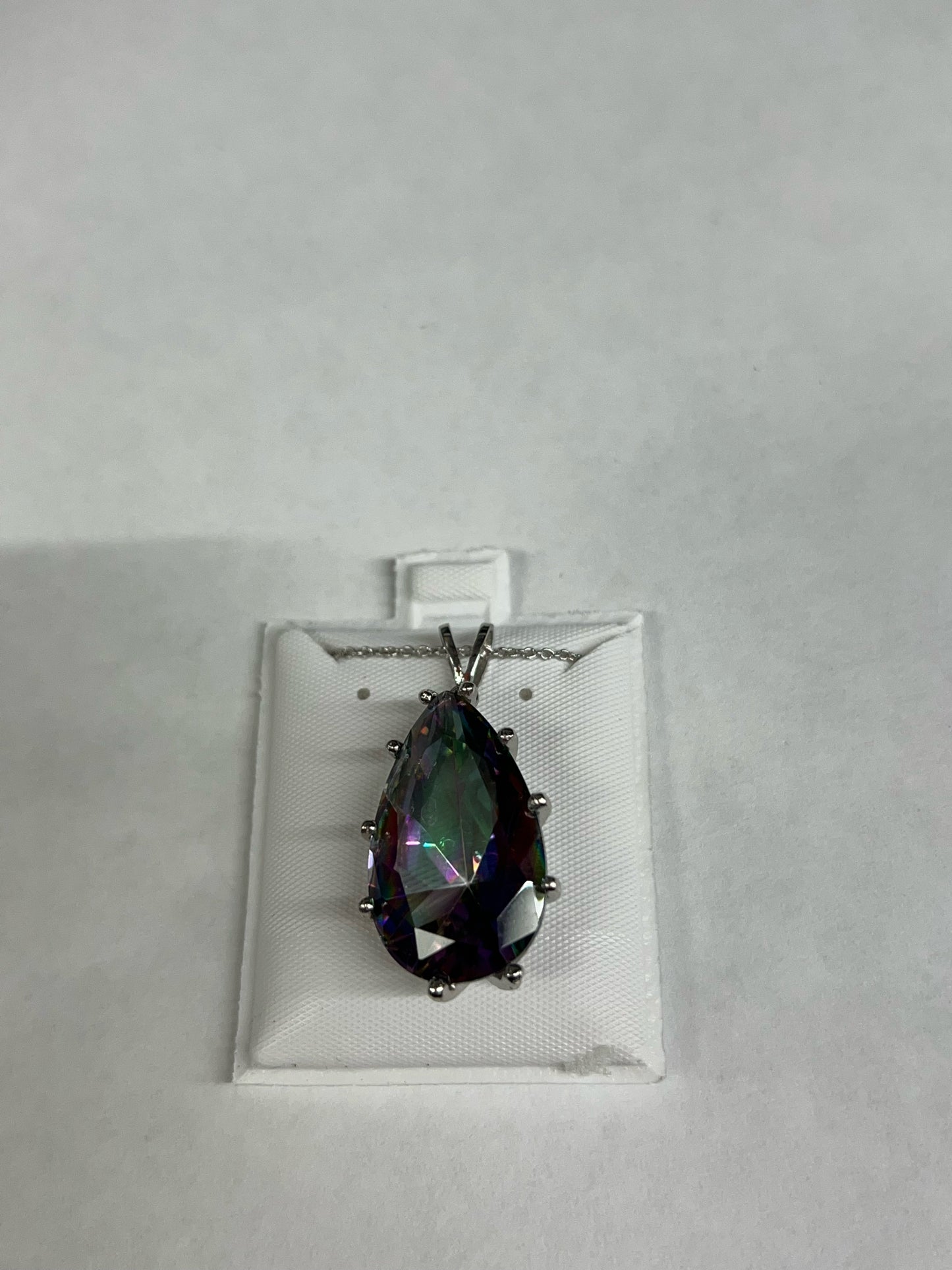 Sterling Silver Mystic Quartz Pendant & Chain New JTV