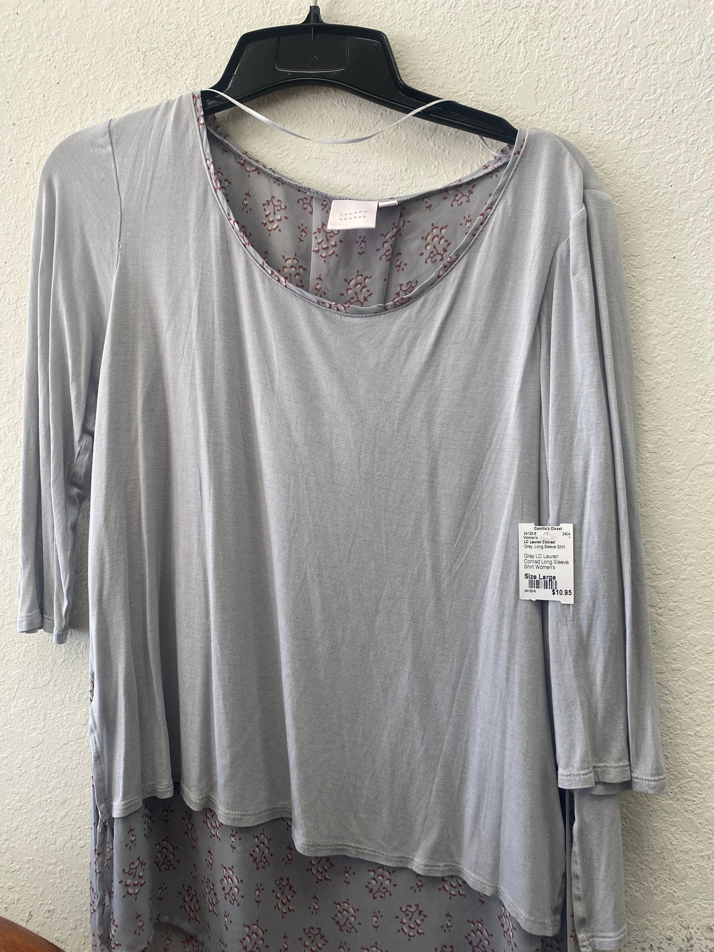 Grey LC Lauren Conrad Long Sleeve Shirt Women's