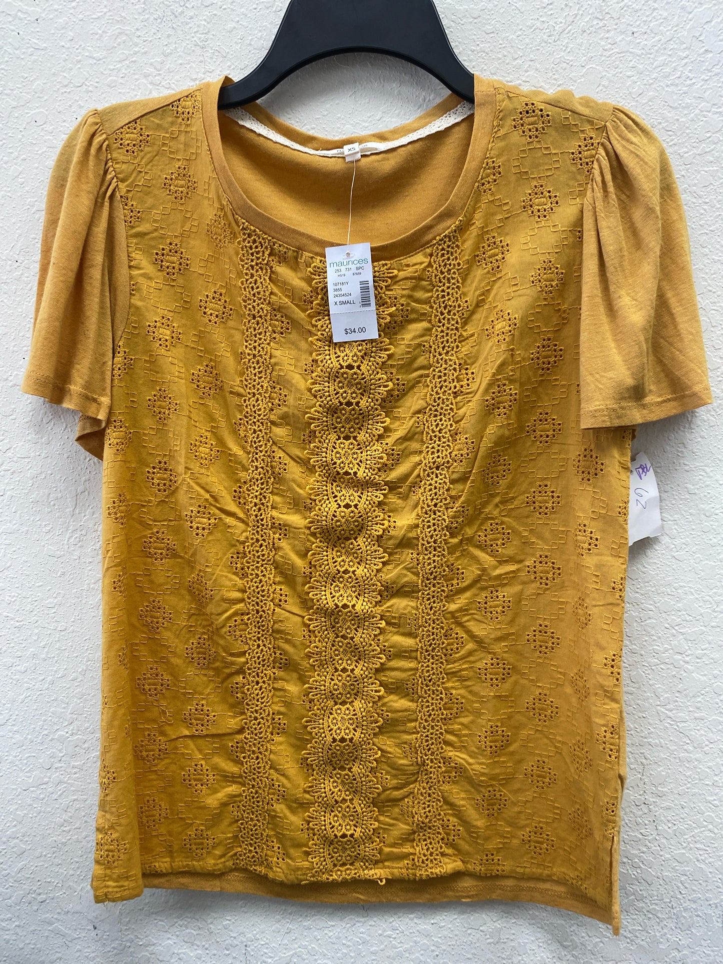Yellow Maurices NEW Short Sleeve Shirt Women's