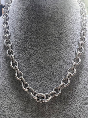 Judith Ripka Sterling Silver Twisted Cable Chain Polished Link Necklace 20
