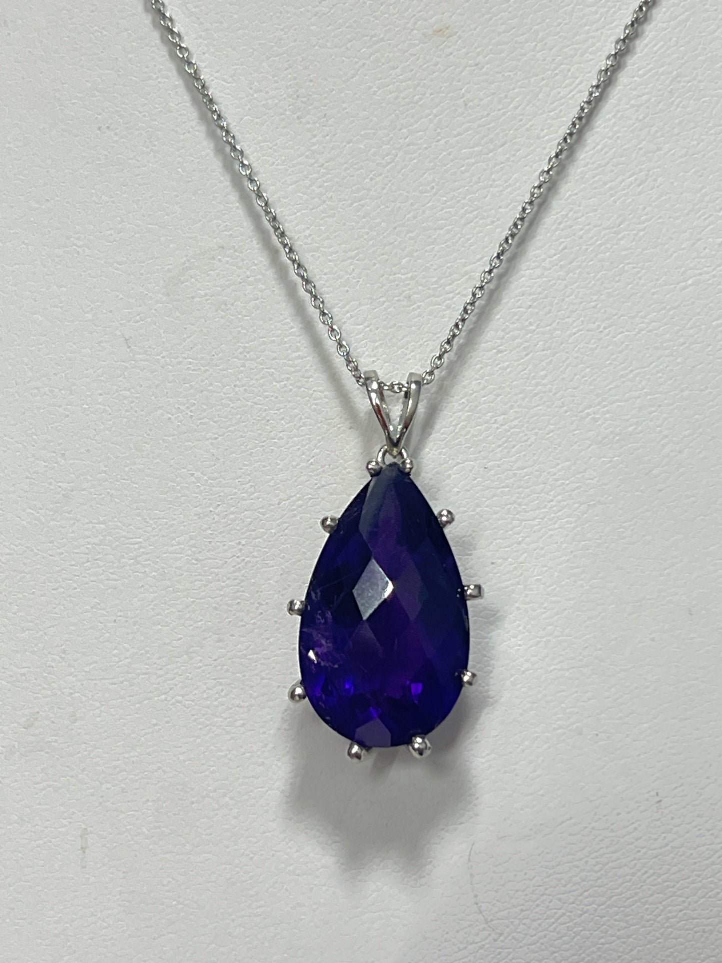 Sterling Silver Amethyst Necklace & Chain New JTV