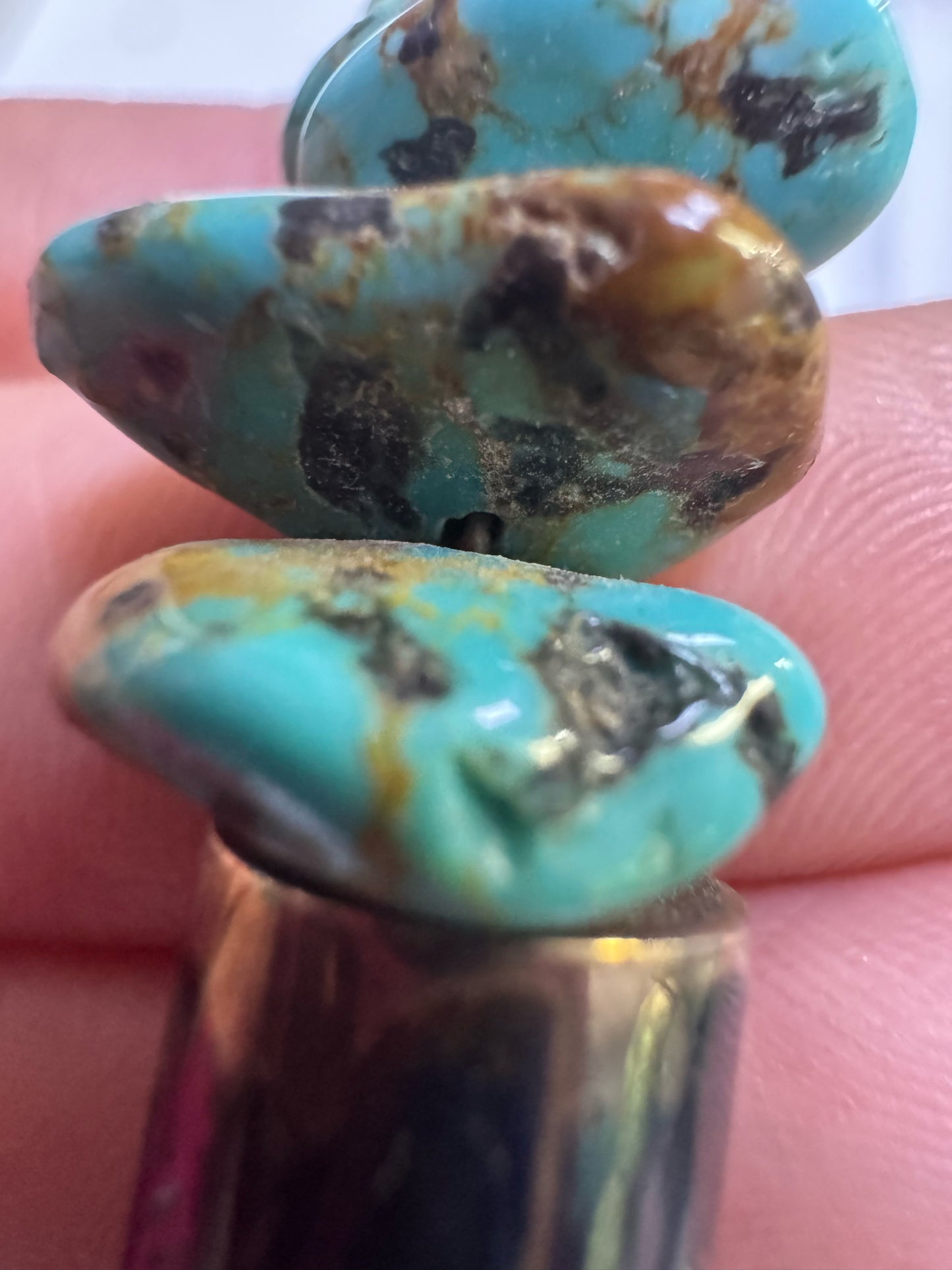 Native American Sterling Silver Turquoise Nugget & Slab 28" Necklace JN