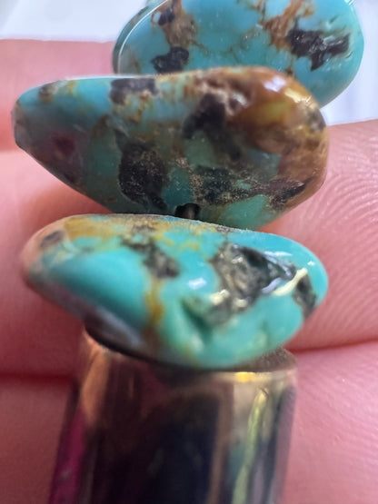 Native American Sterling Silver Turquoise Nugget & Slab 28" Necklace JN