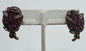 Heidi Daus (signed) Climbing Rose Crystal Clip-On Earrings Pink / Green Floral