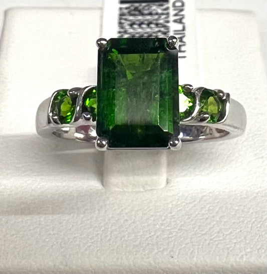Sterling Chrome Diopside Ring New w/ Tags Size 8 JTV