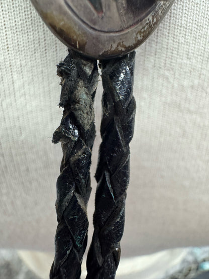 Bennett Pat Pend 2.5" x 1.5" Bolo Tie Turquoise Navajo Native American