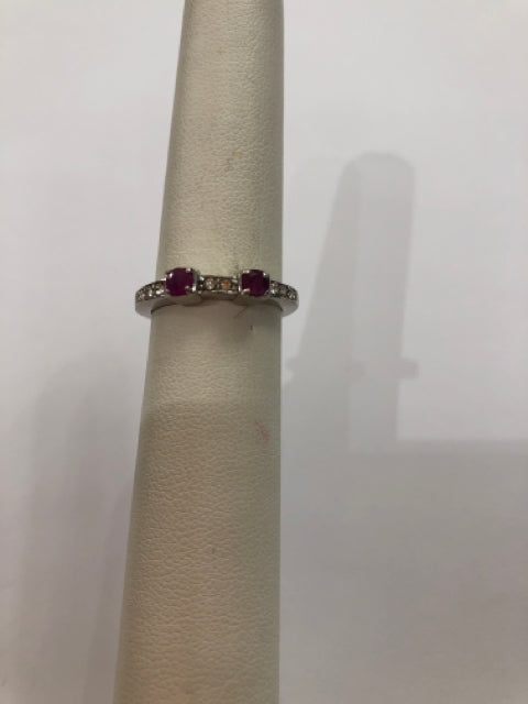 Sterling Silver Ruby Ring Size 7