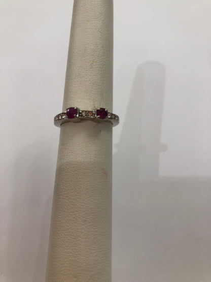 Sterling Silver Ruby Ring Size 7