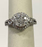 14k White Gold 1 cttw Diamond Cluster Ring