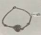 Sterling Silver Heart CZ Bracelet 7.5" -8"