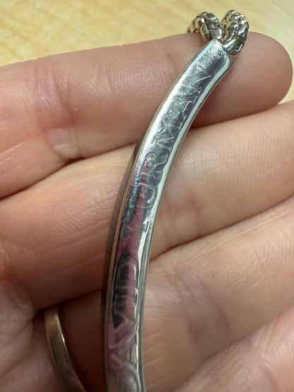 David Yurman Sterling Silver Onyx ID Bracelet 8.5" Double Row