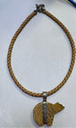 Carolyn Pollack Relios Sterling Silver Braid  Necklace Brown Jasper Bear Pendant