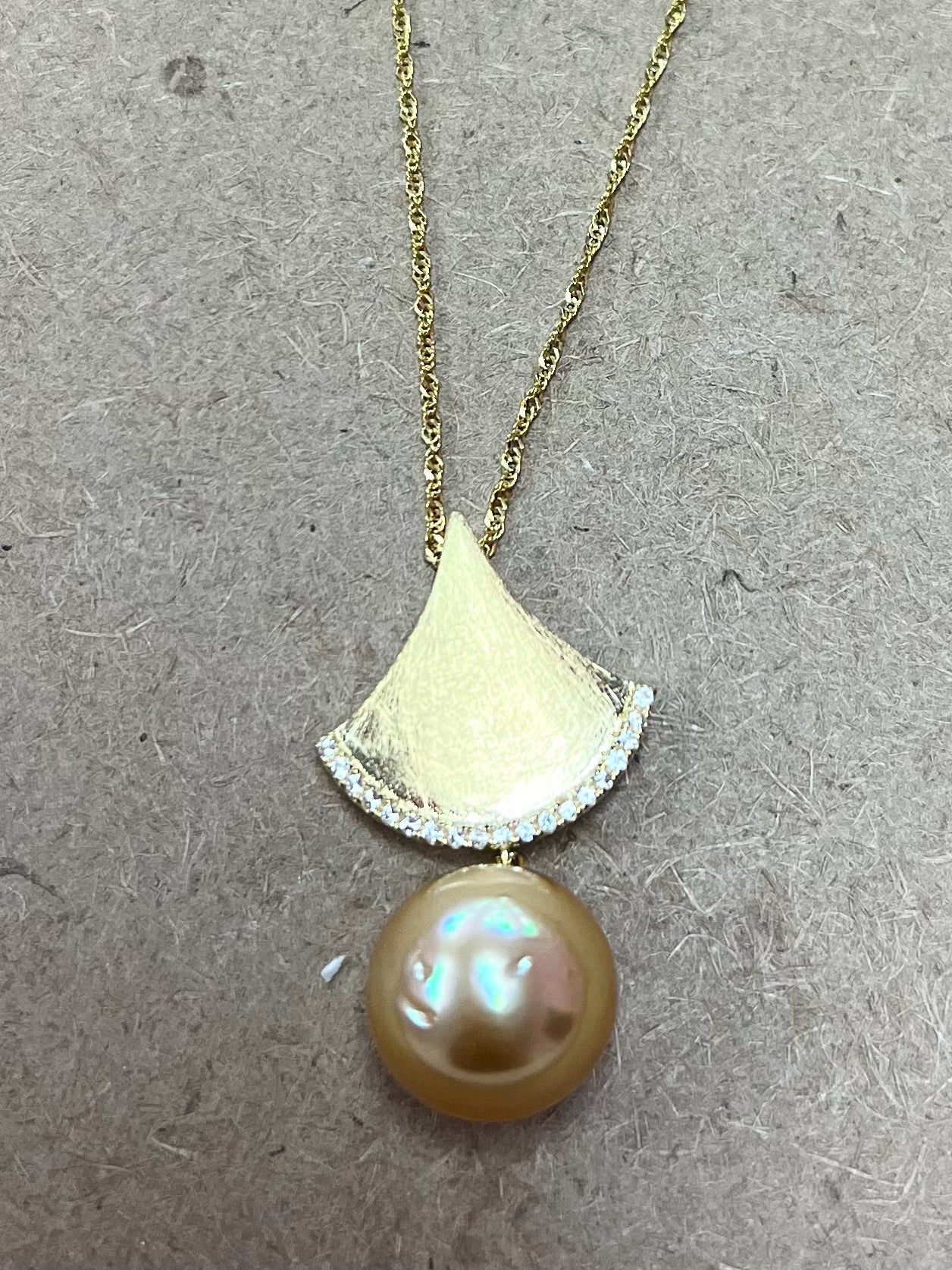Gold Over Sterling South Sea Pearl Pendant & Necklace New JTV