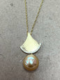 Gold Over Sterling South Sea Pearl Pendant & Necklace New JTV