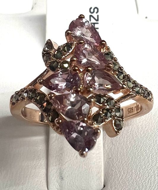 Rose Gold Over Sterling Silver Morganite Ring Size 8 New w/ Tags JTV