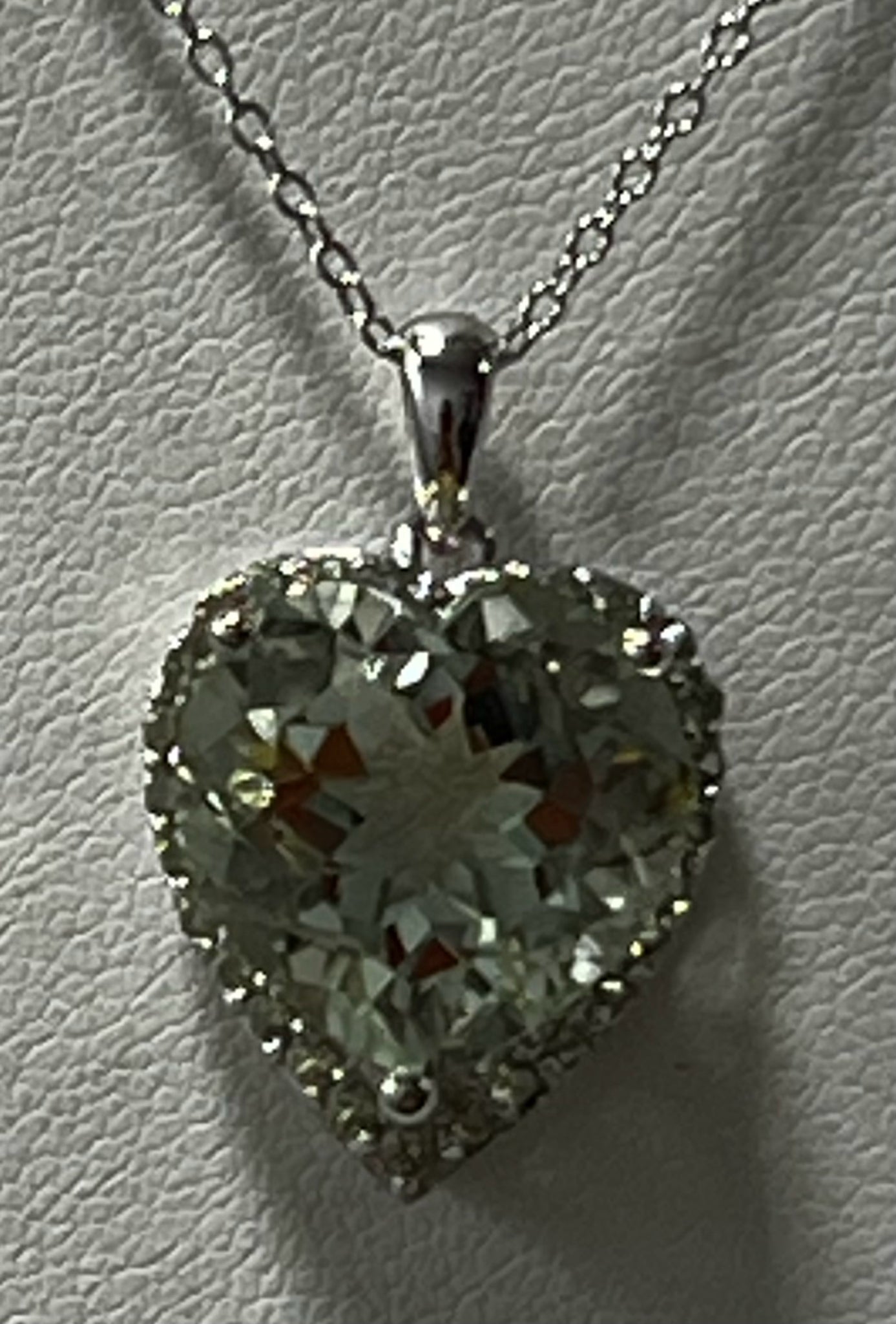 Sterling Silver Prasiolite Necklace & Pendant  New JTV