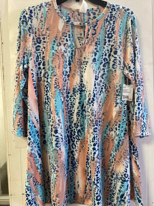 Peach/Blue/White Long Sleeve Shirt Women's