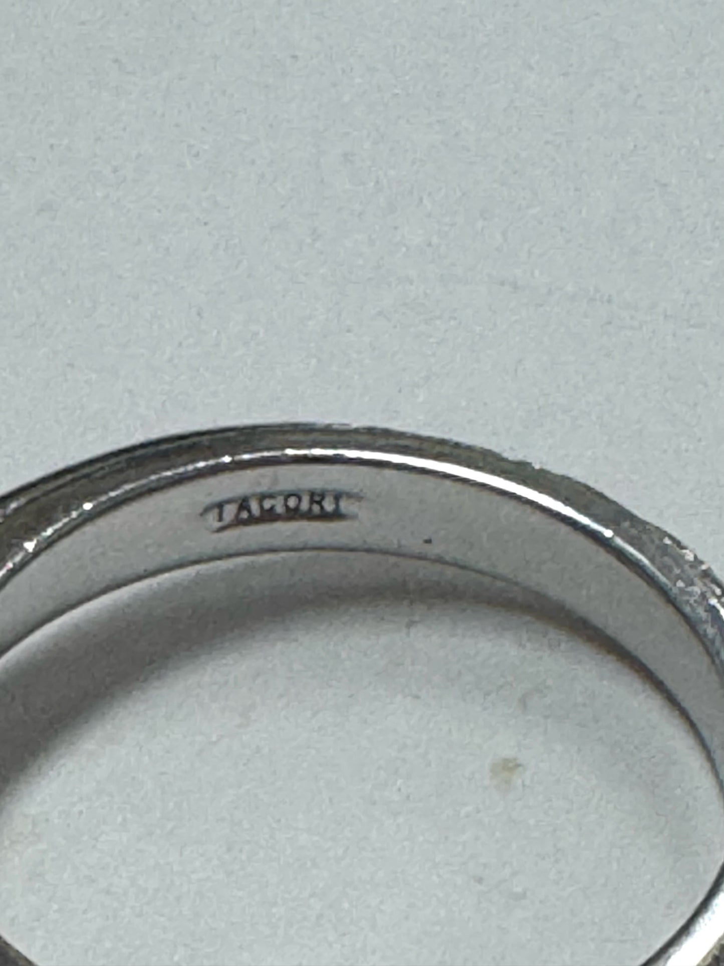 Tacori CZ Cubic Zirconia Ring 925 Sterling Silver Size 7 Etched Band