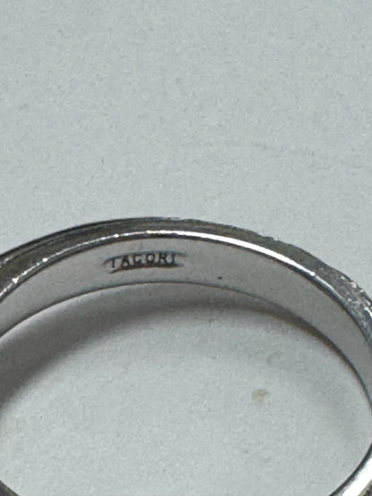 Tacori CZ Cubic Zirconia Ring 925 Sterling Silver Size 7 Etched Band