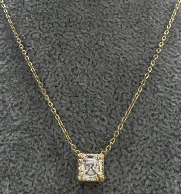 Juditha Ripka 14k Clad Sterling Silver Diamonique Square CZ Pendant Necklace 18"