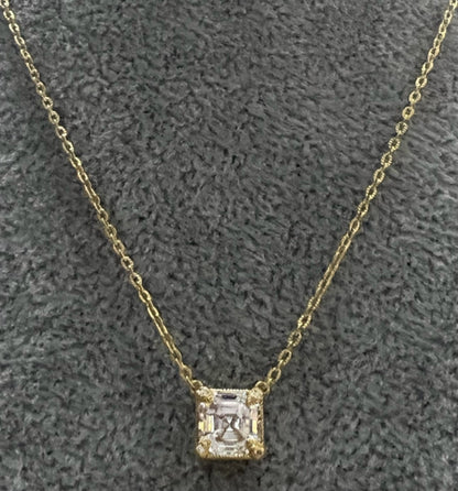 Juditha Ripka 14k Clad Sterling Silver Diamonique Square CZ Pendant Necklace 18"