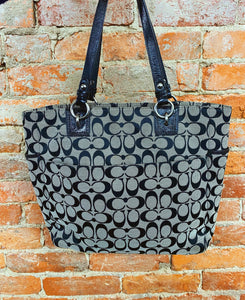 Designer black and cream Coach Handbag