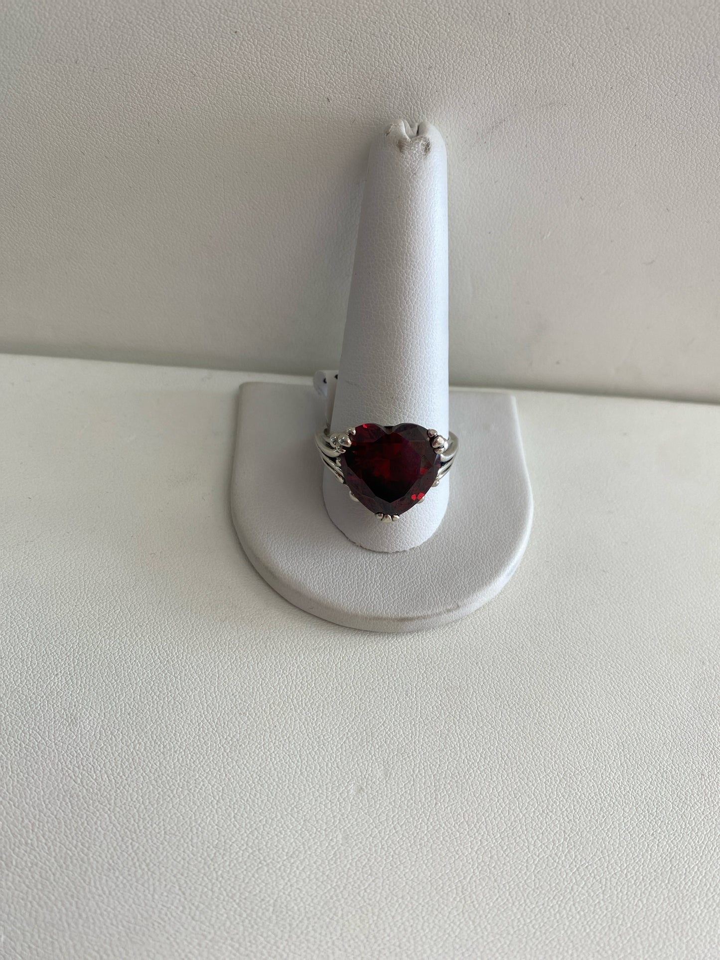 Sterling Silver Garnet Ring Size 12