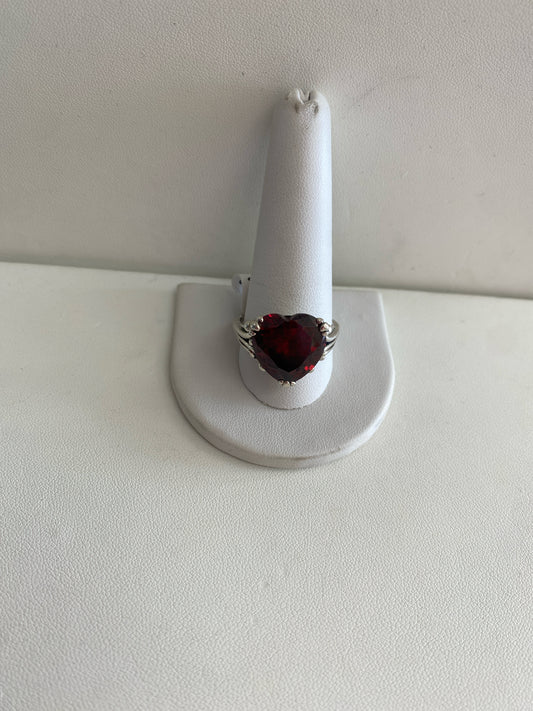 Sterling Silver Garnet Ring Size 12