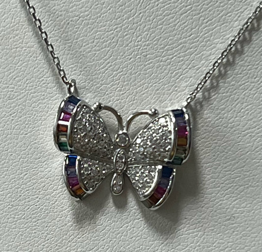 Sterling Silver CZ Necklace Pendant Chain New JTV