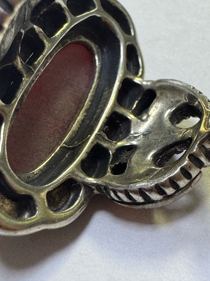 Carolyn Pollack Sterling Silver Copper and Brass Pink Rhodonite Ring Size 8