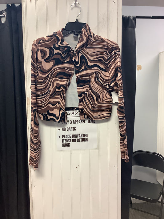 Brown SHEIN Long Sleeve Shirt Women's